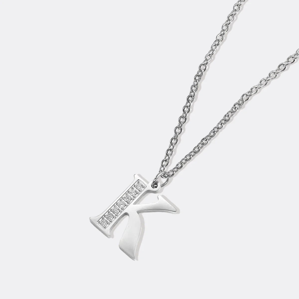 Crystal Accent Letter Satellite Necklace - Image 114
