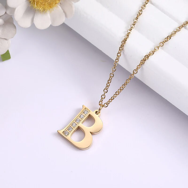 Crystal Accent Letter Satellite Necklace - Image 12