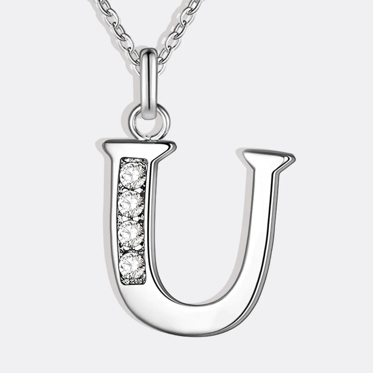 Crystal Accent Letter Satellite Necklace - Image 132