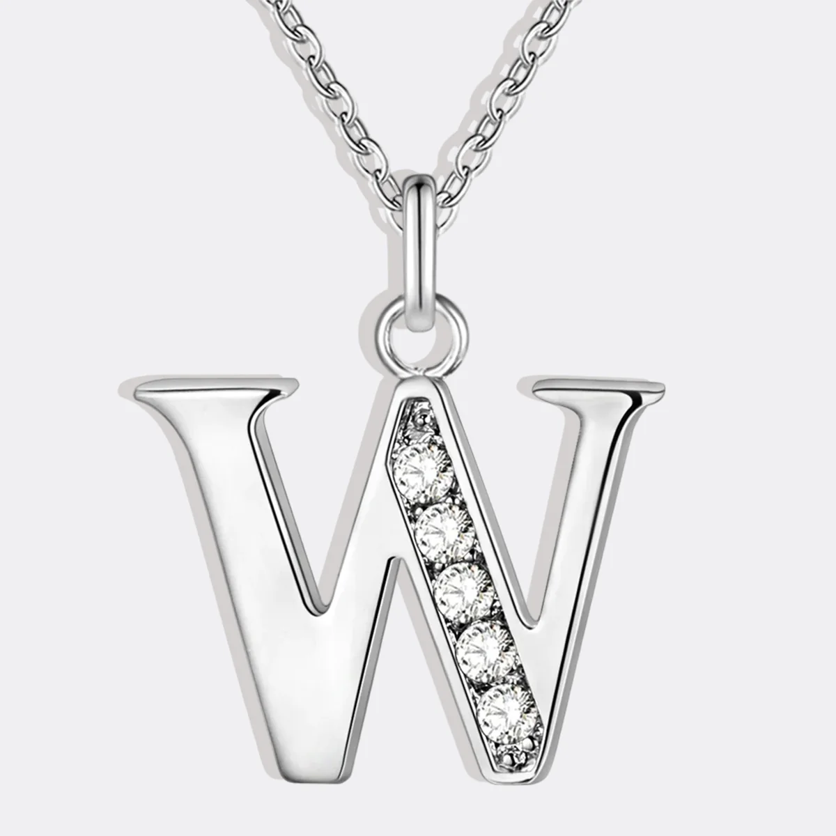 Crystal Accent Letter Satellite Necklace - Image 136