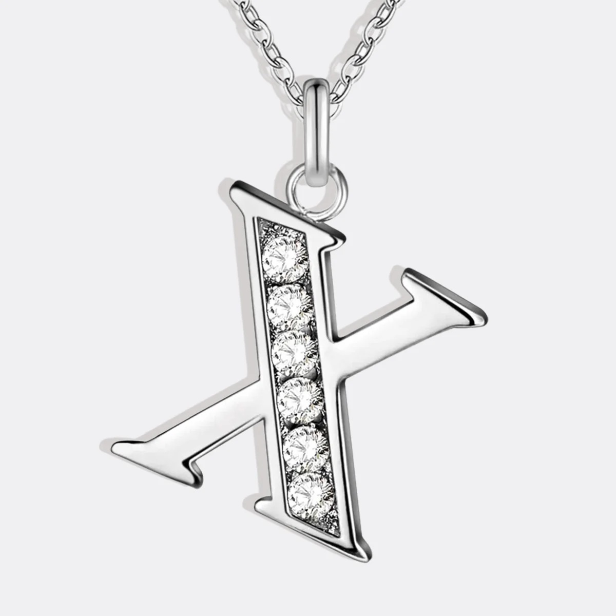 Crystal Accent Letter Satellite Necklace - Image 138