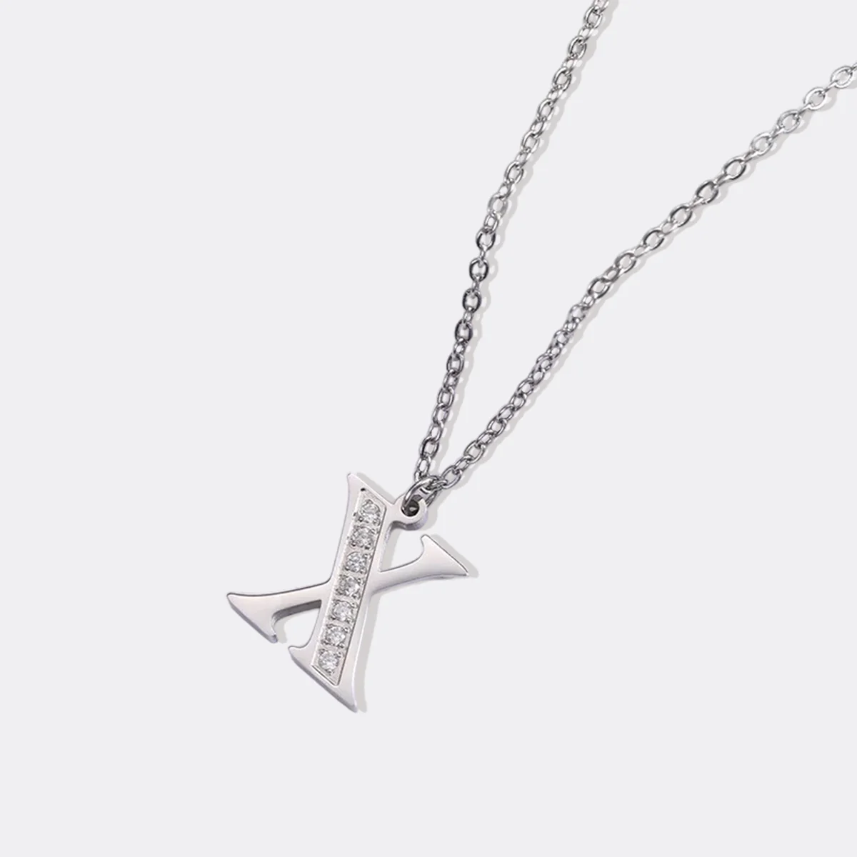 Crystal Accent Letter Satellite Necklace - Image 139