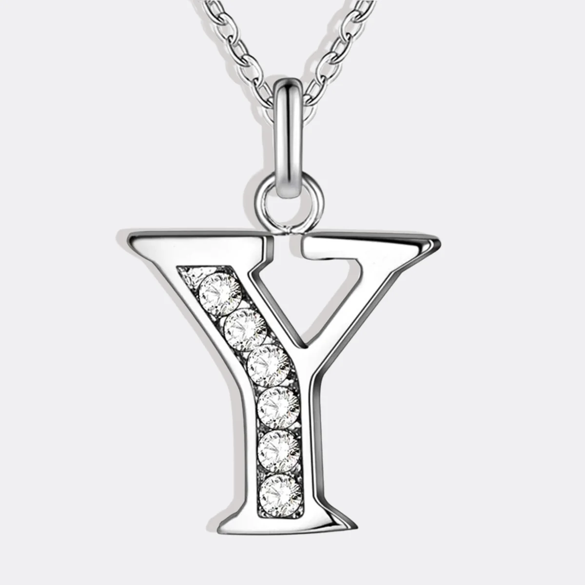 Crystal Accent Letter Satellite Necklace - Image 140