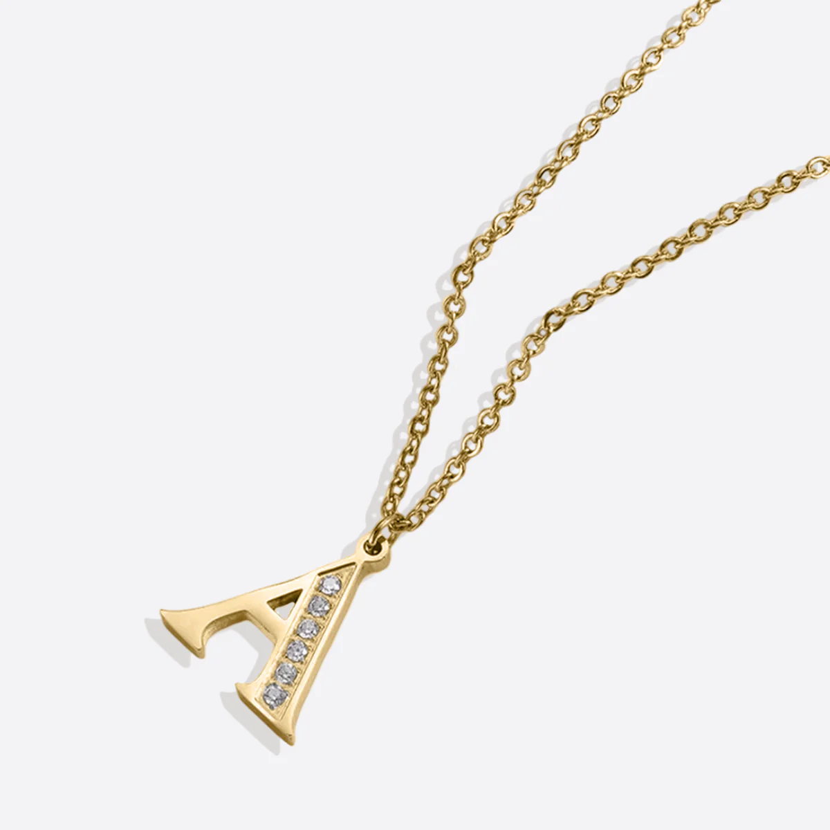 Crystal Accent Letter Satellite Necklace - Image 144