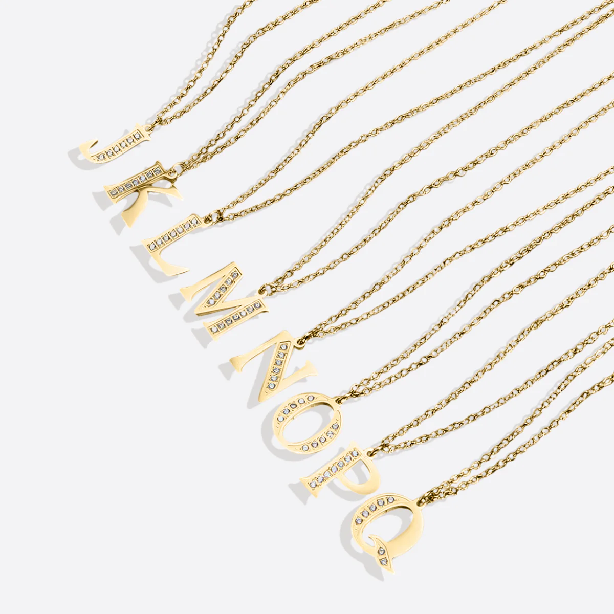 Crystal Accent Letter Satellite Necklace - Image 145