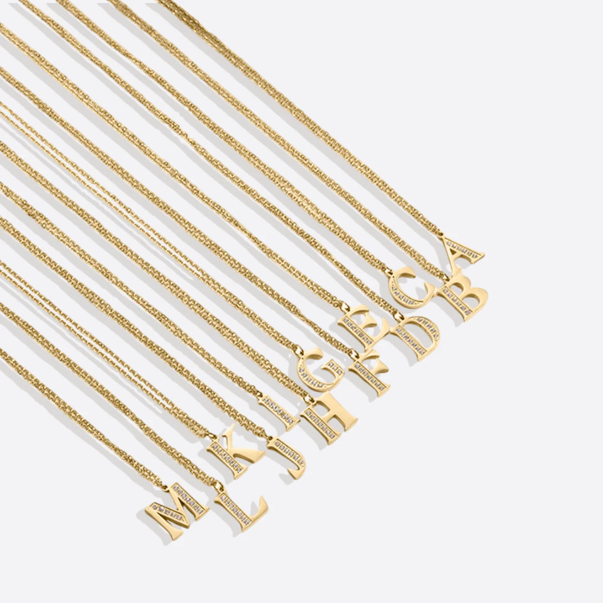Crystal Accent Letter Satellite Necklace - Image 146