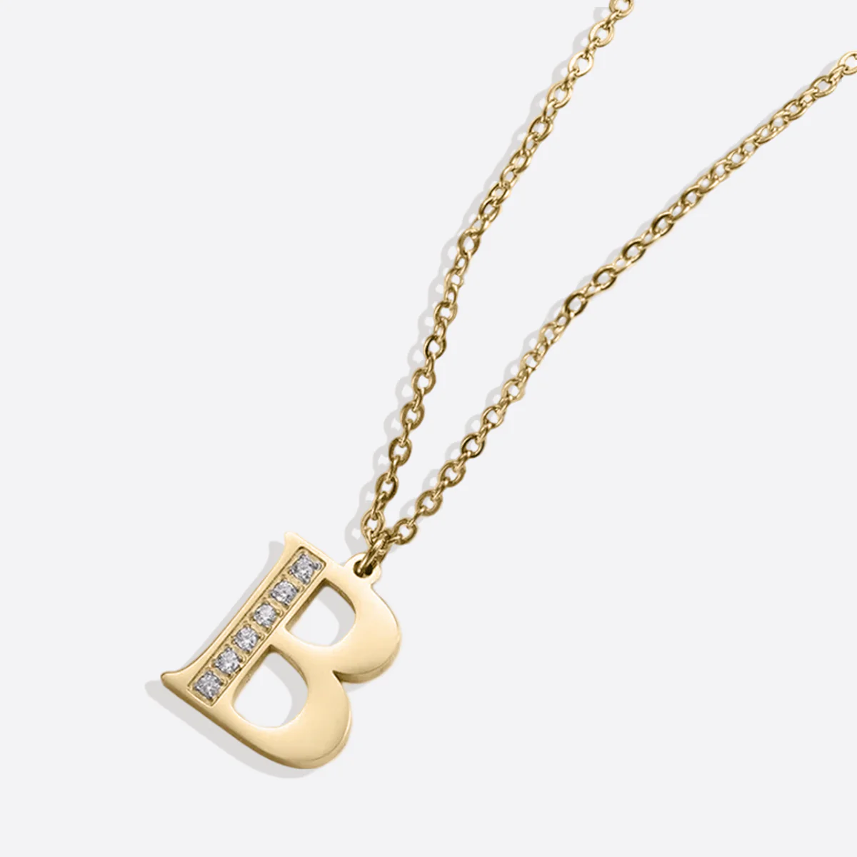 Crystal Accent Letter Satellite Necklace - Image 148