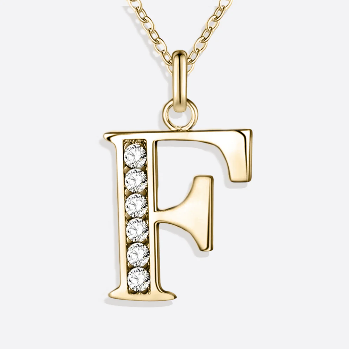 Crystal Accent Letter Satellite Necklace - Image 155