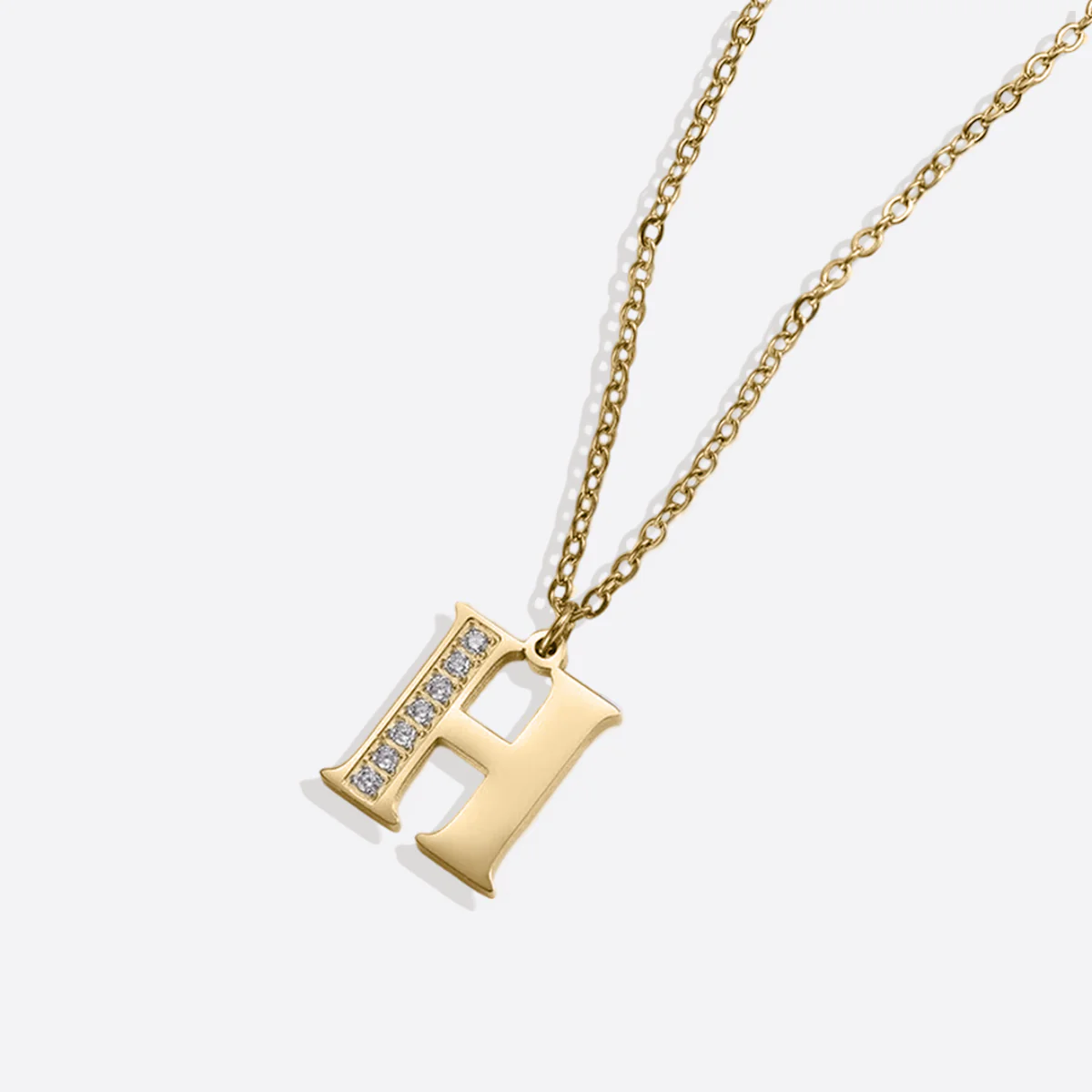 Crystal Accent Letter Satellite Necklace - Image 160