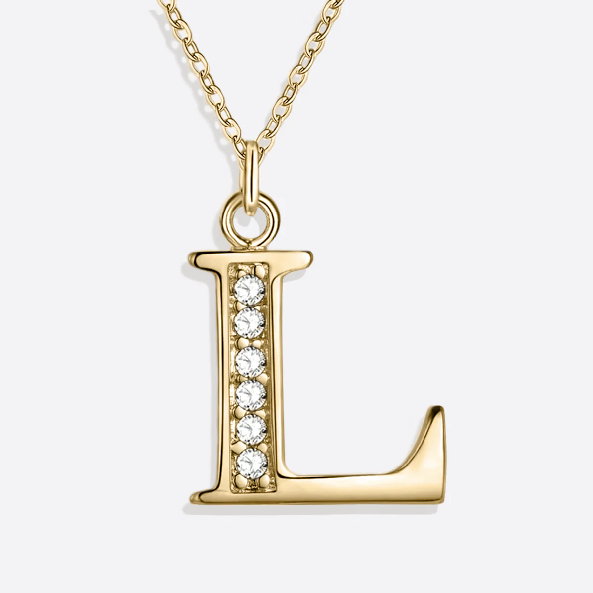 Crystal Accent Letter Satellite Necklace - Image 167