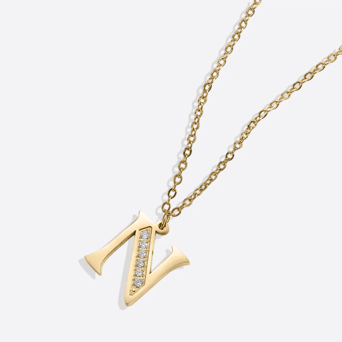 Crystal Accent Letter Satellite Necklace - Image 172