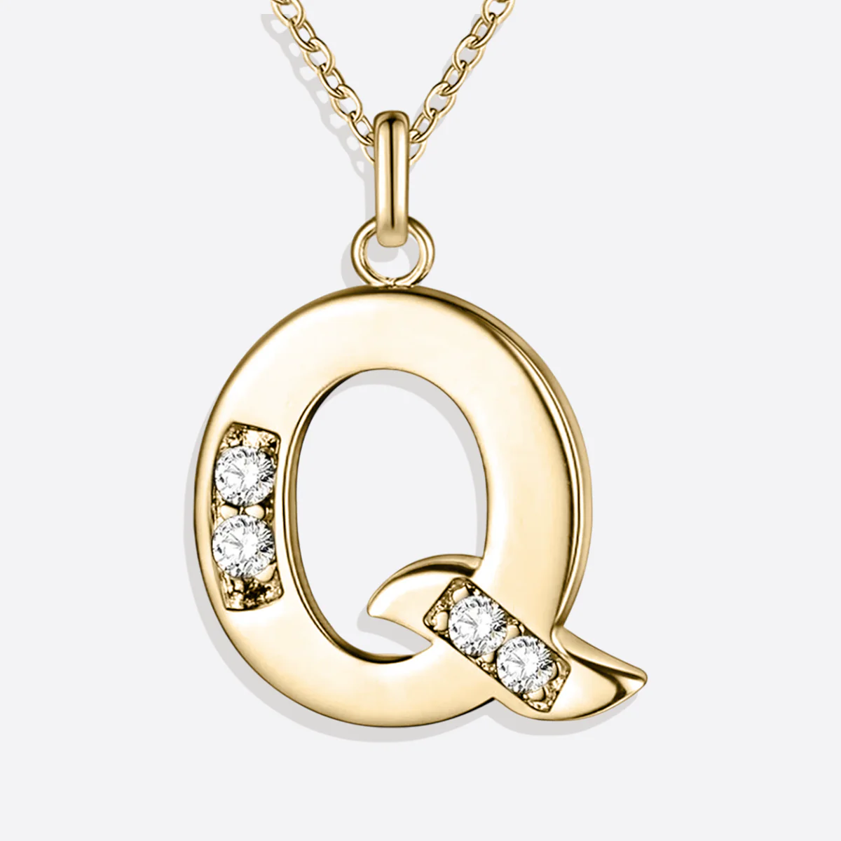 Crystal Accent Letter Satellite Necklace - Image 177