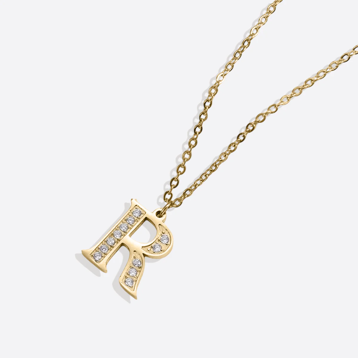 Crystal Accent Letter Satellite Necklace - Image 180
