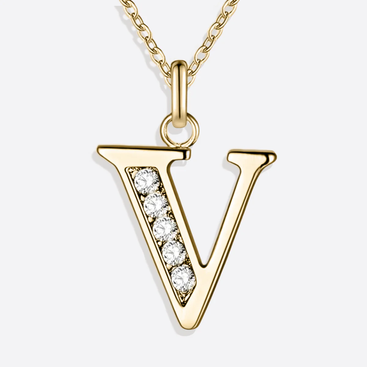 Crystal Accent Letter Satellite Necklace - Image 186