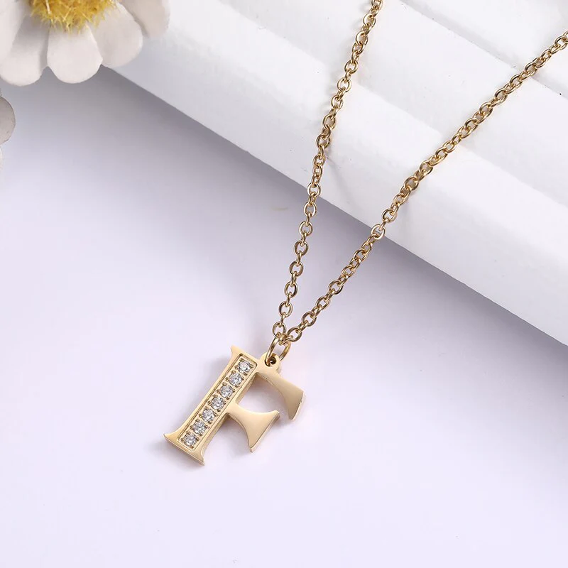 Crystal Accent Letter Satellite Necklace - Image 20