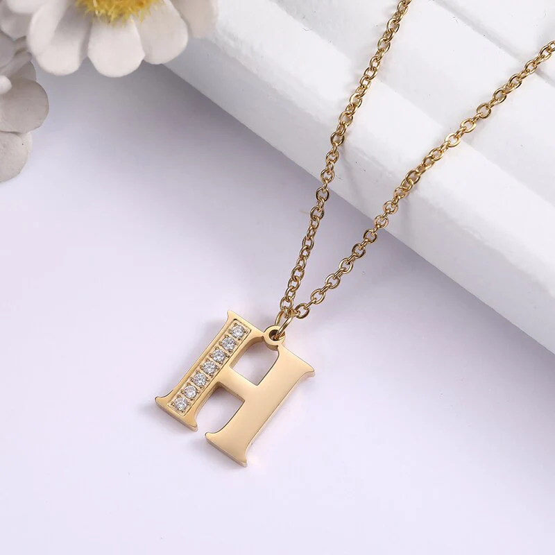 Crystal Accent Letter Satellite Necklace - Image 24