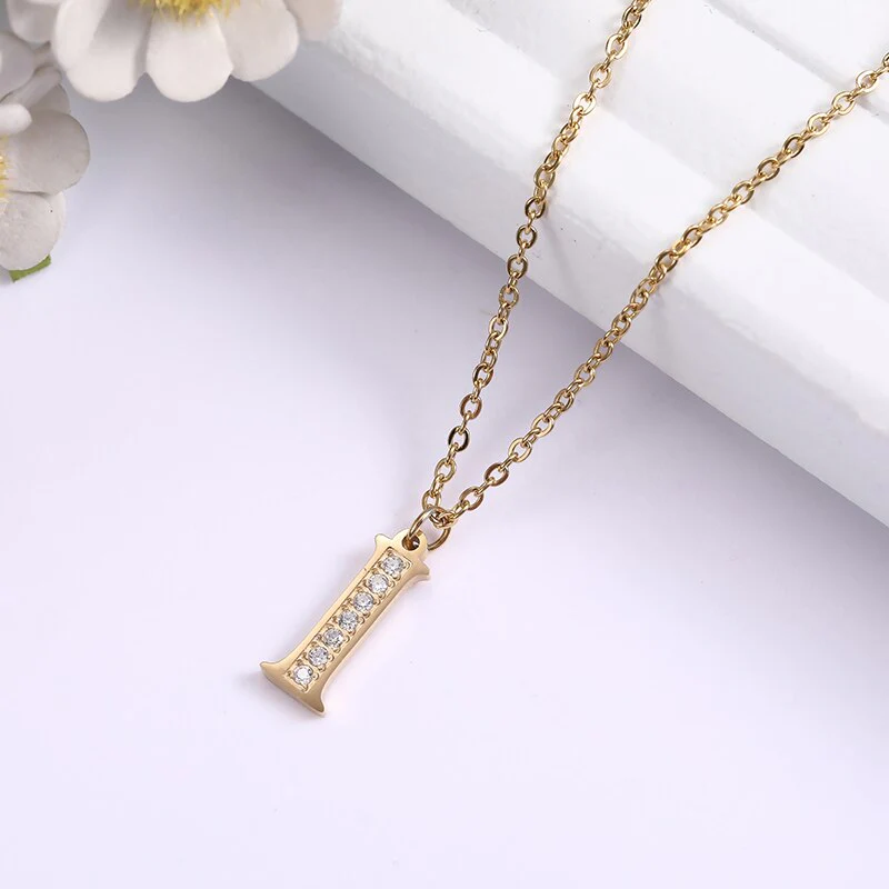 Crystal Accent Letter Satellite Necklace - Image 26