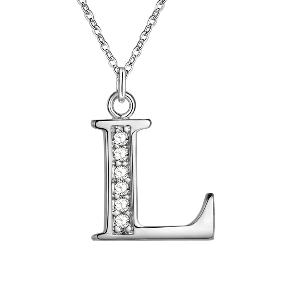 Crystal Accent Letter Satellite Necklace - Image 31