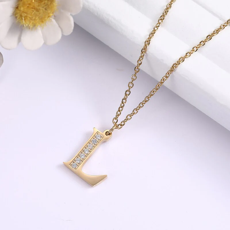 Crystal Accent Letter Satellite Necklace - Image 32