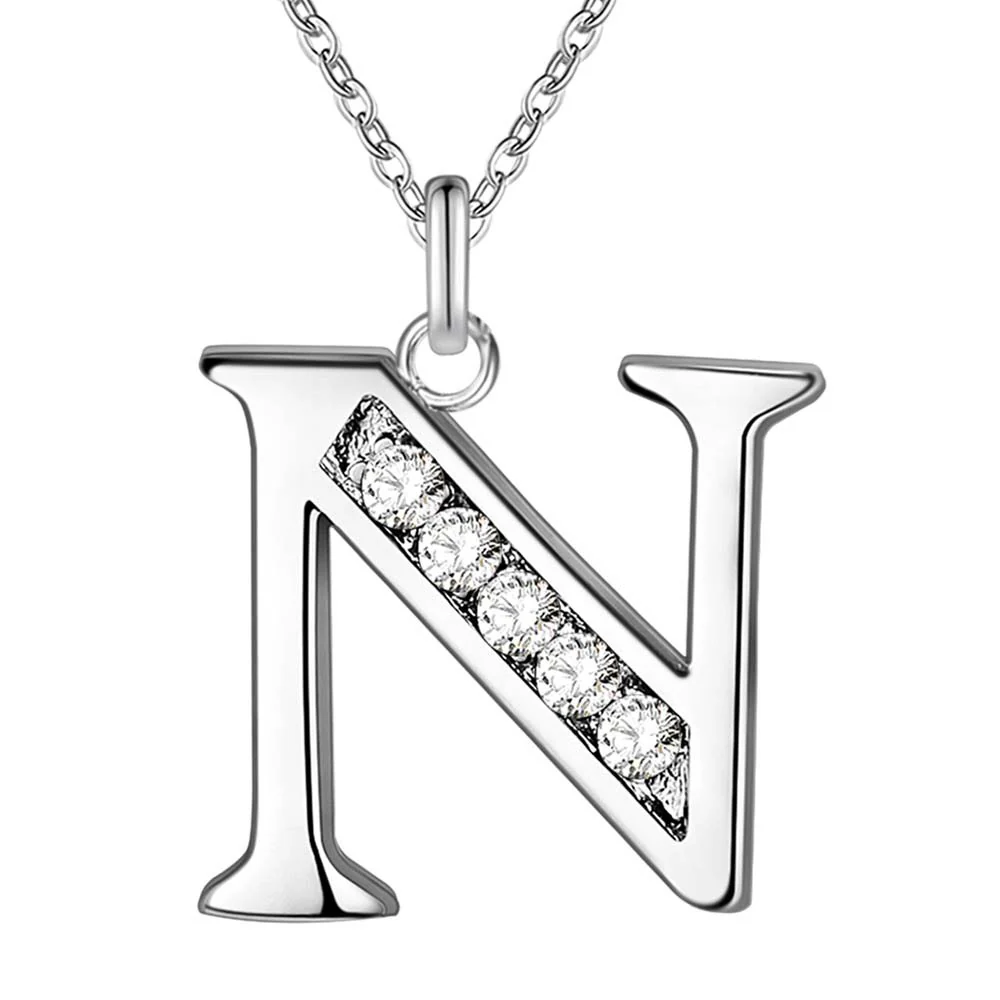 Crystal Accent Letter Satellite Necklace - Image 35
