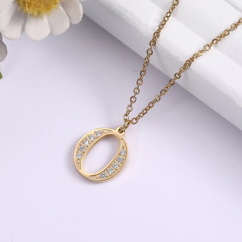 Crystal Accent Letter Satellite Necklace - Image 38