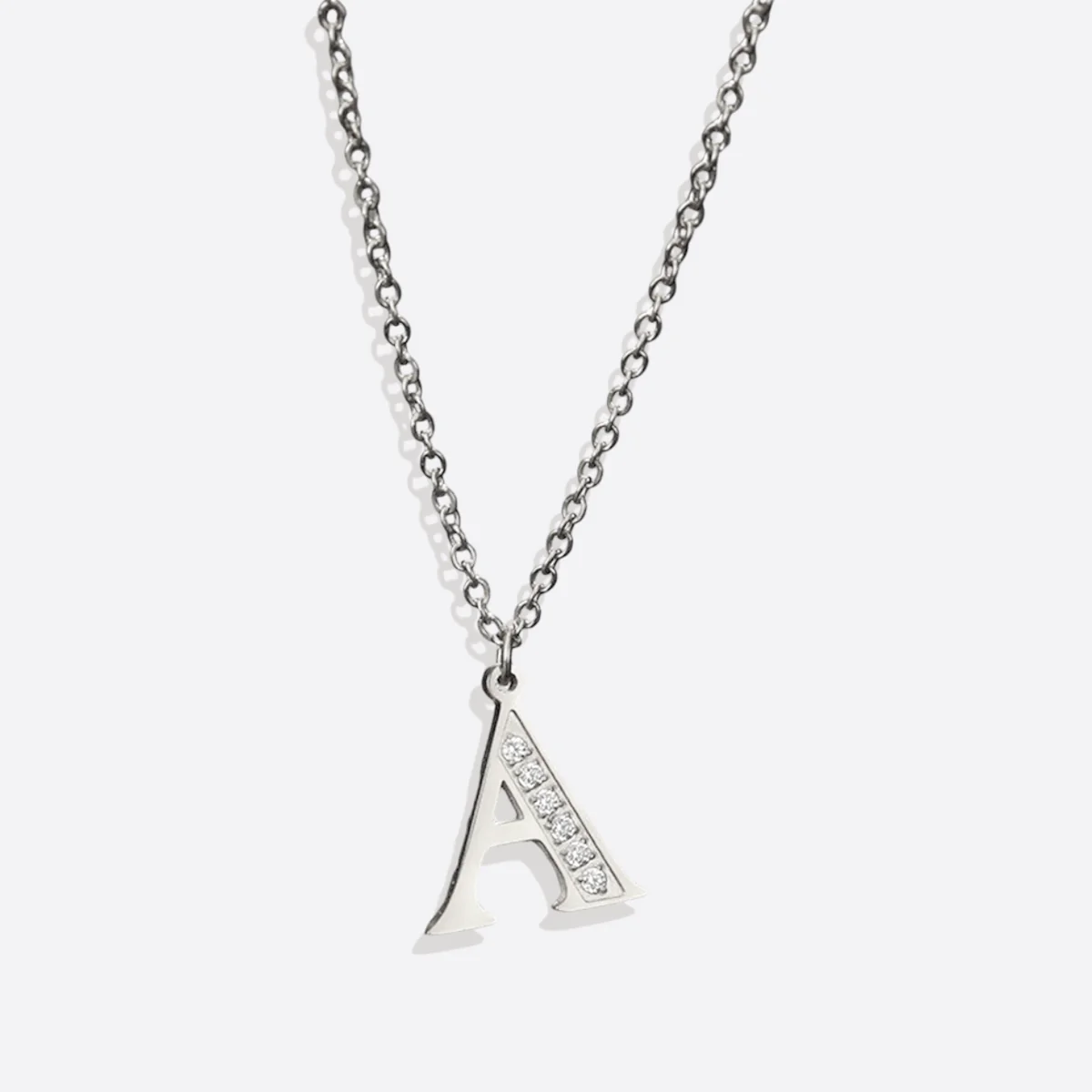 Crystal Accent Letter Satellite Necklace - Image 4