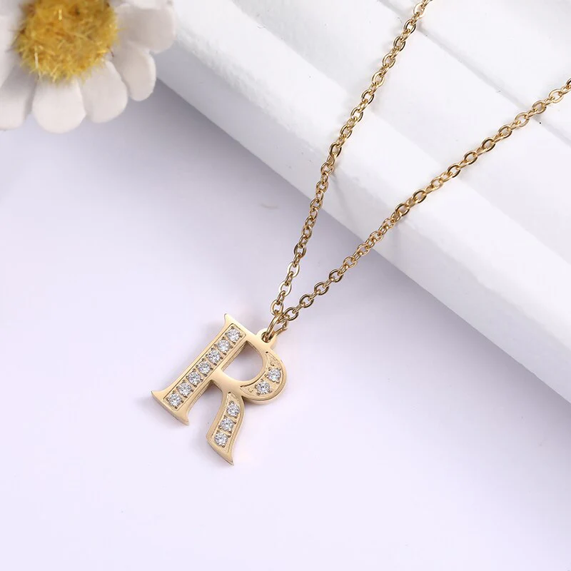 Crystal Accent Letter Satellite Necklace - Image 44