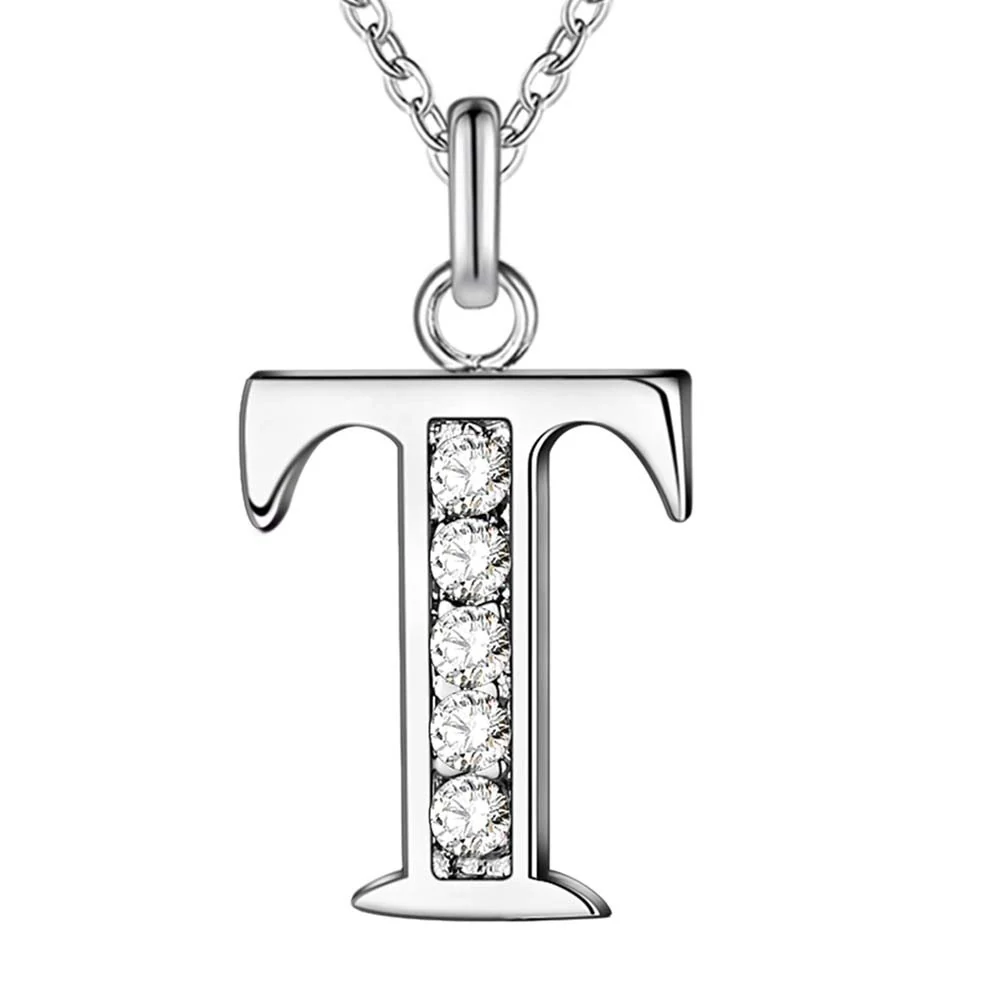 Crystal Accent Letter Satellite Necklace - Image 47