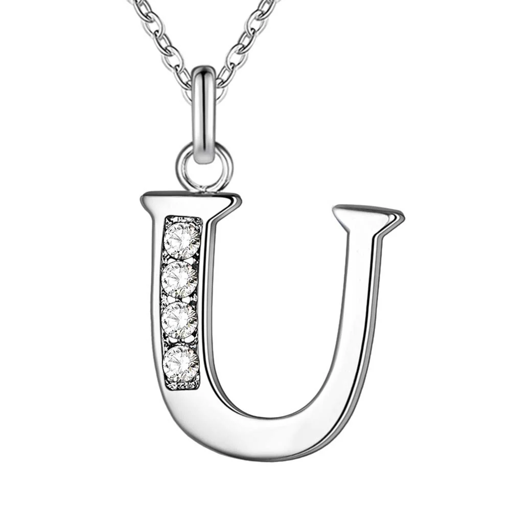 Crystal Accent Letter Satellite Necklace - Image 49