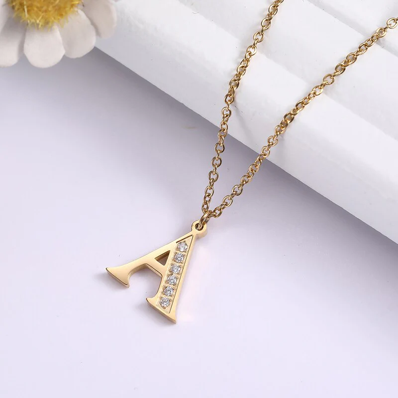 Crystal Accent Letter Satellite Necklace - Image 5
