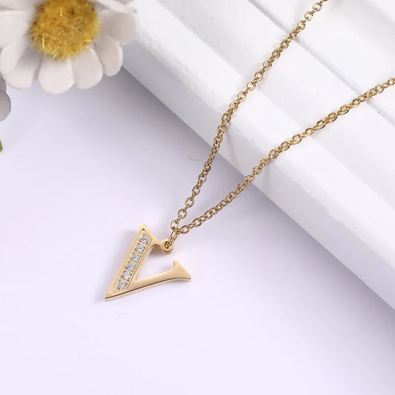 Crystal Accent Letter Satellite Necklace - Image 52
