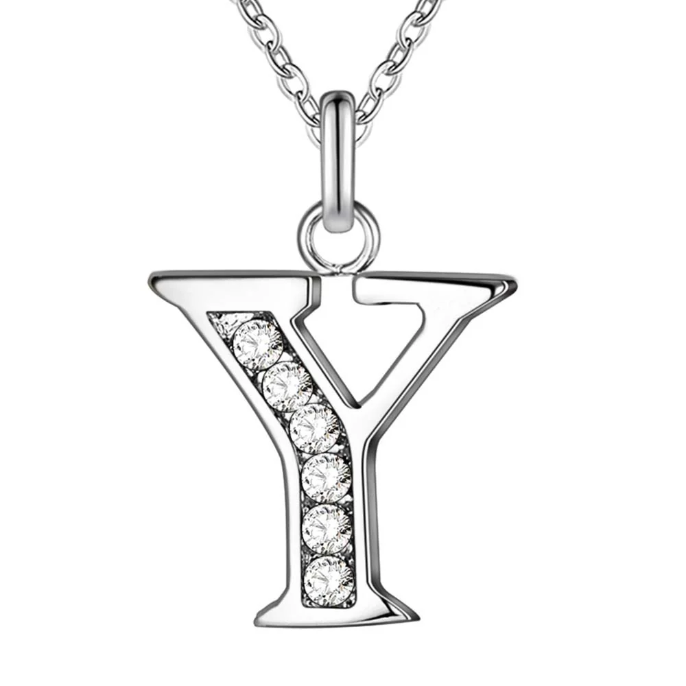 Crystal Accent Letter Satellite Necklace - Image 57