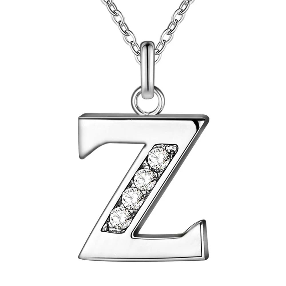 Crystal Accent Letter Satellite Necklace - Image 59