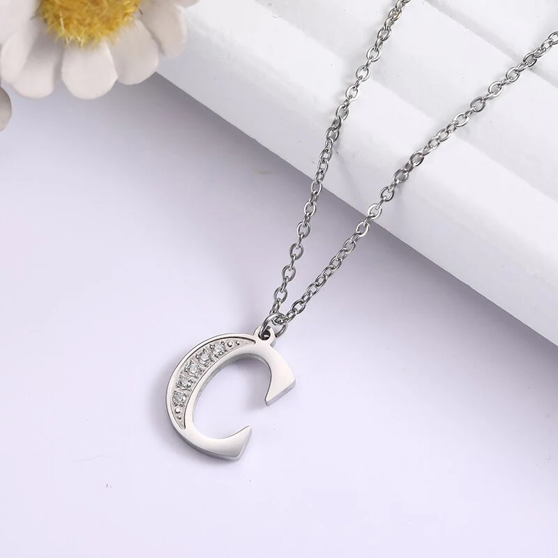 Crystal Accent Letter Satellite Necklace - Image 65