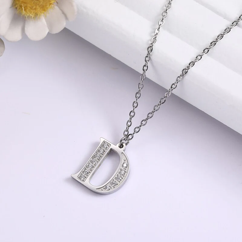 Crystal Accent Letter Satellite Necklace - Image 66