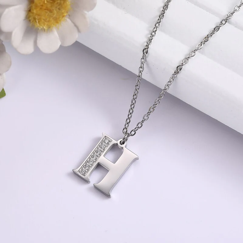 Crystal Accent Letter Satellite Necklace - Image 70