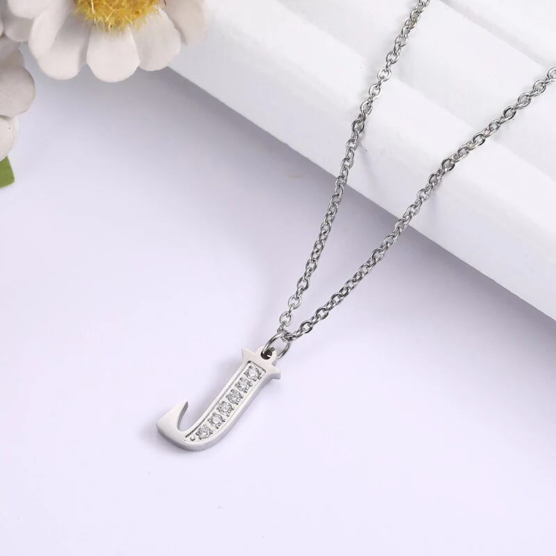 Crystal Accent Letter Satellite Necklace - Image 72