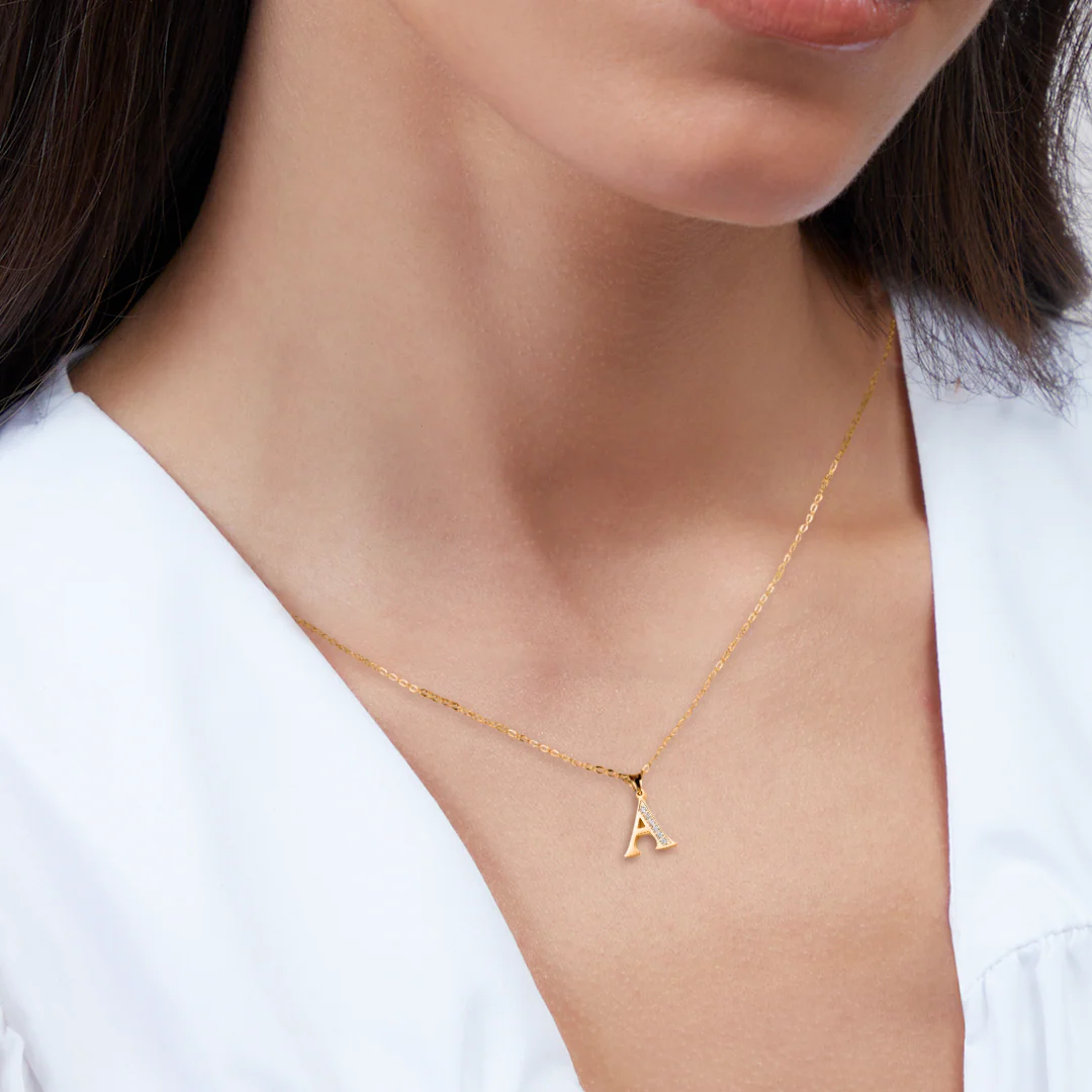 Crystal Accent Letter Satellite Necklace - Image 88