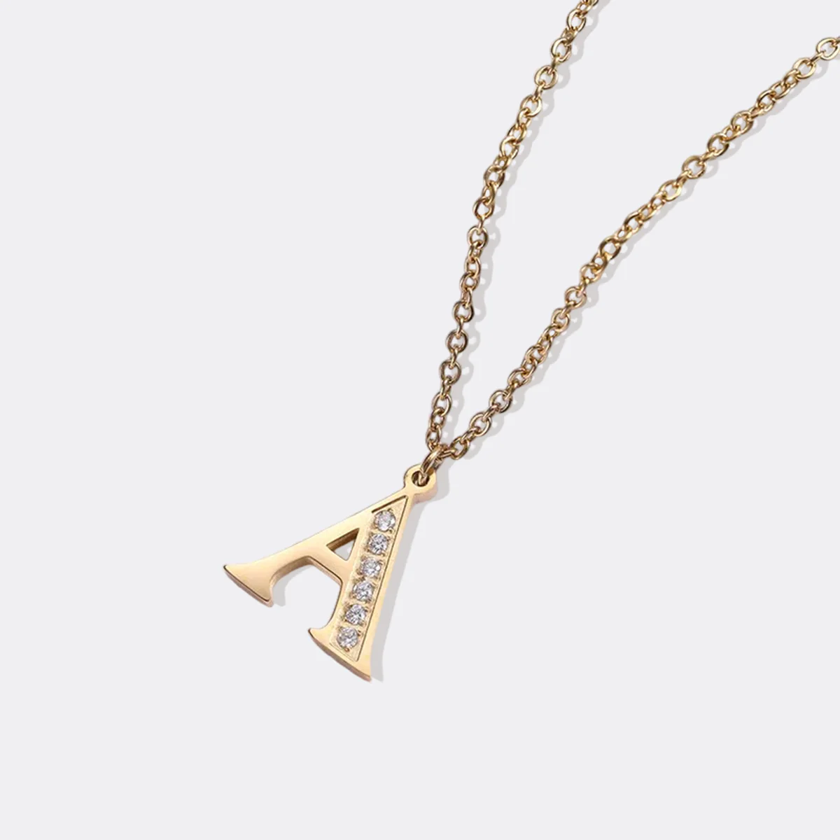 Crystal Accent Letter Satellite Necklace - Image 89
