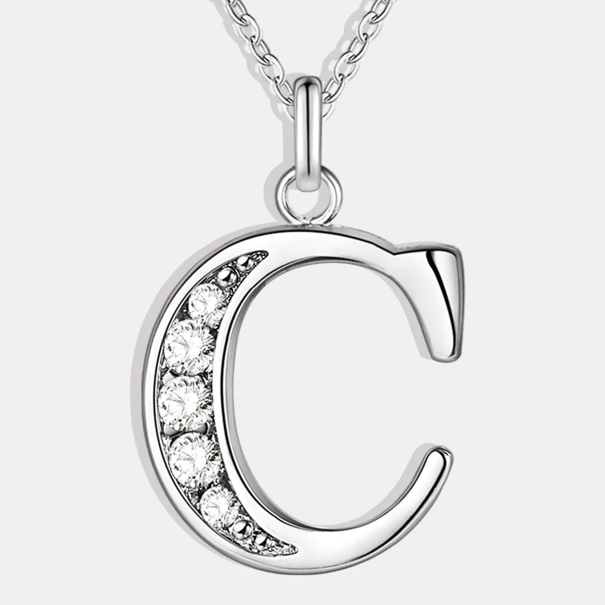 Crystal Accent Letter Satellite Necklace - Image 97