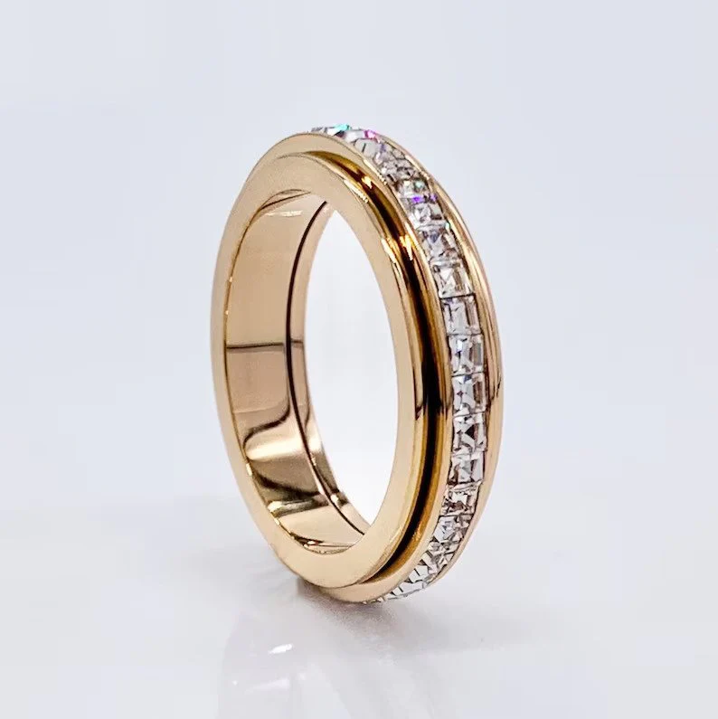 Crystal Statement Spinning Fidget Ring - Image 11