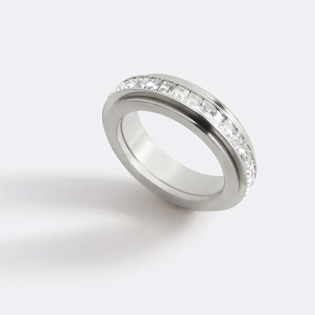 Crystal Statement Spinning Fidget Ring - Image 33