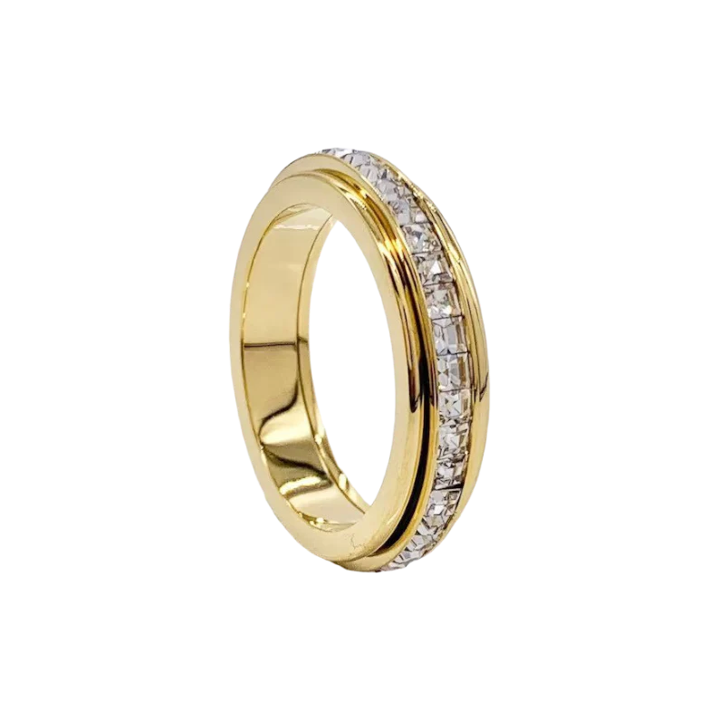 Crystal Statement Spinning Fidget Ring - Image 6