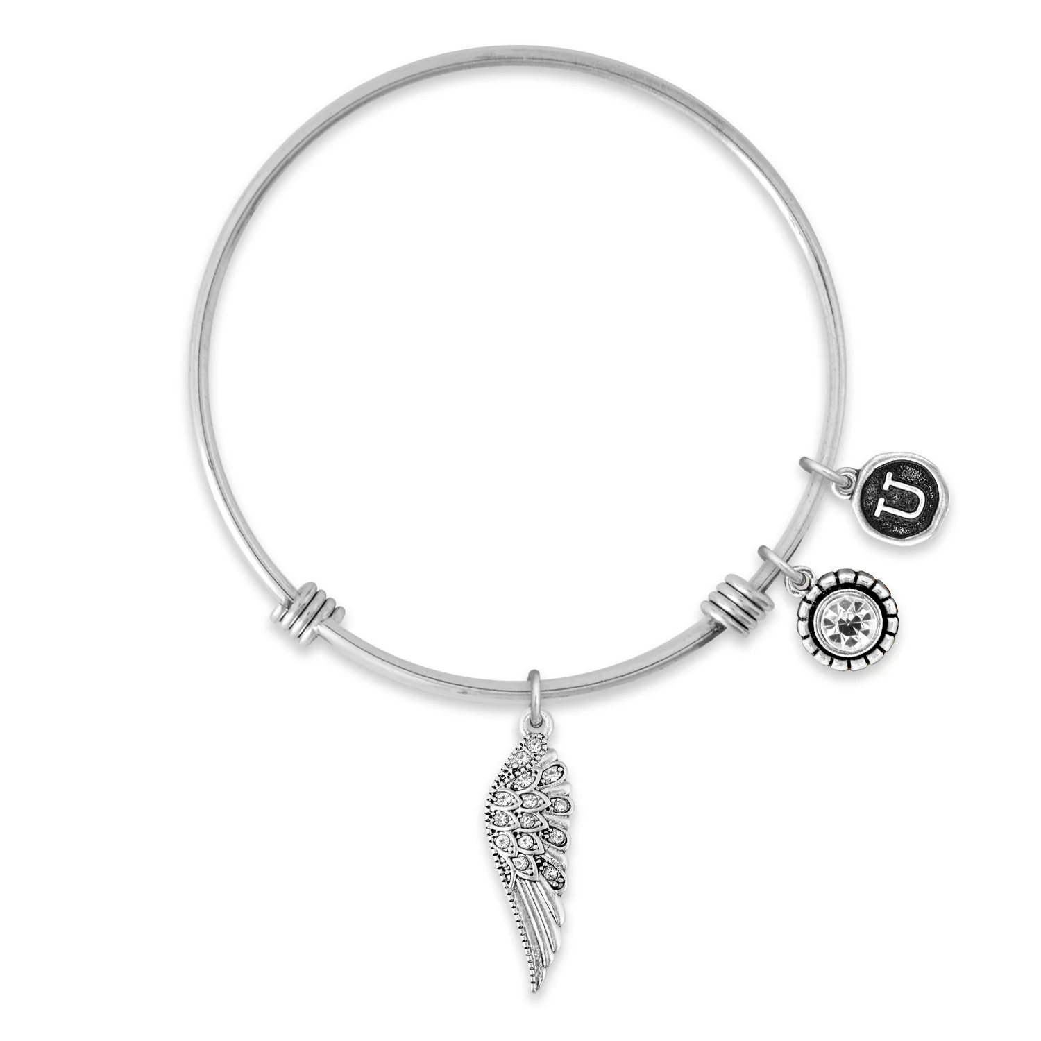 Custom Initial Guardian Angel's Wing Bracelet - Image 39