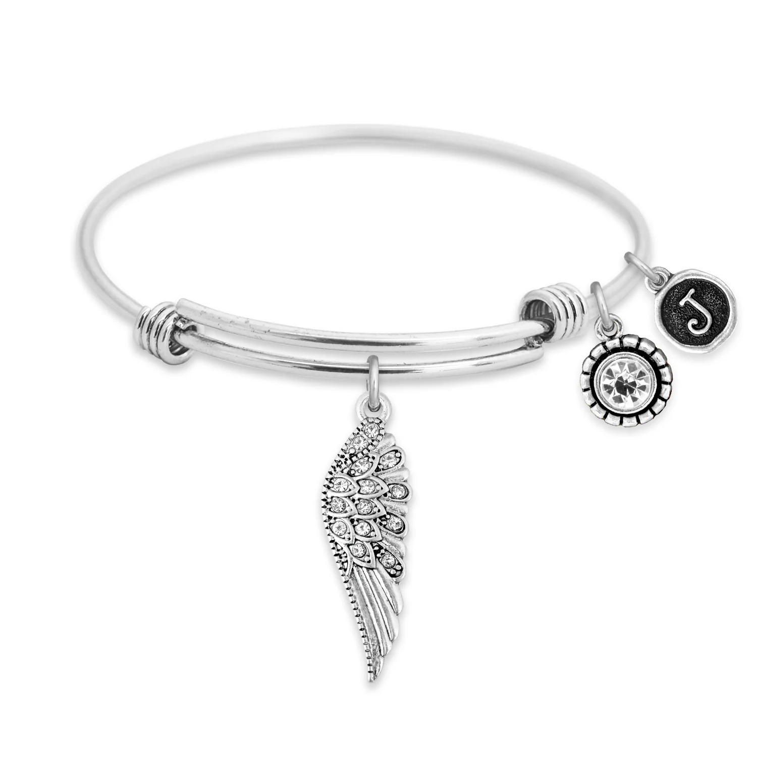 Custom Initial Guardian Angel's Wing Bracelet - Image 53