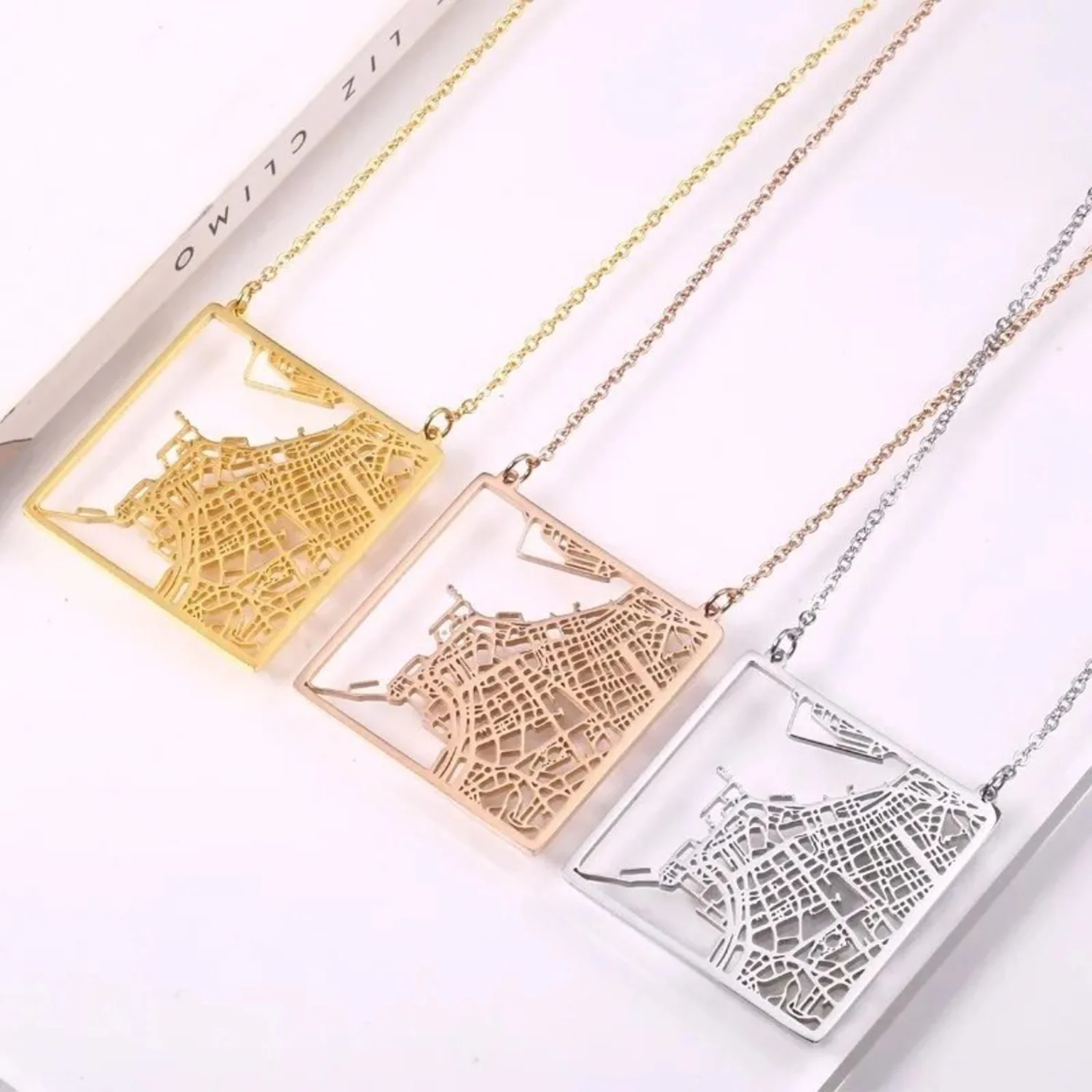 Custom Map Pendant Necklace - Image 12