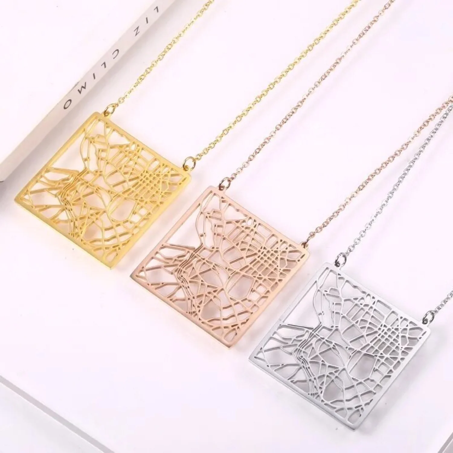 Custom Map Pendant Necklace - Image 15
