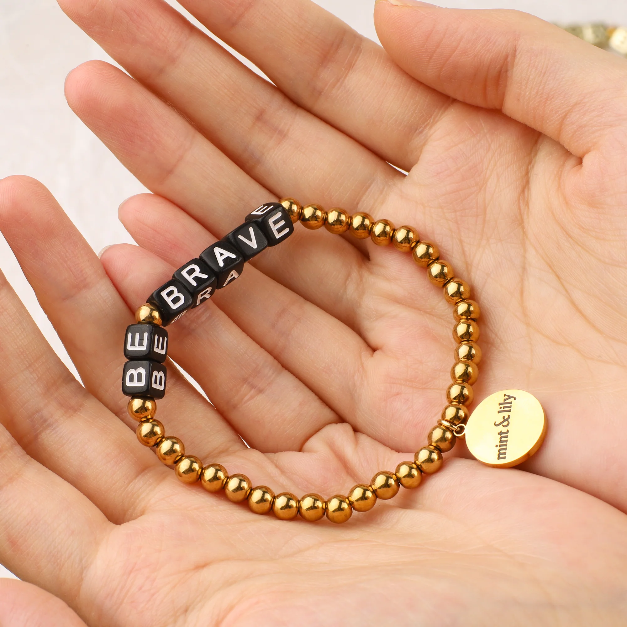 Custom Waterproof Gold Beaded Friendship Bracelet - Image 11