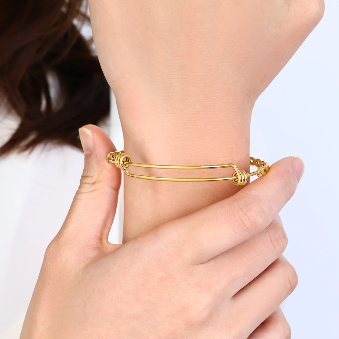 Dainty Adjustable Braided Bangle - Image 2