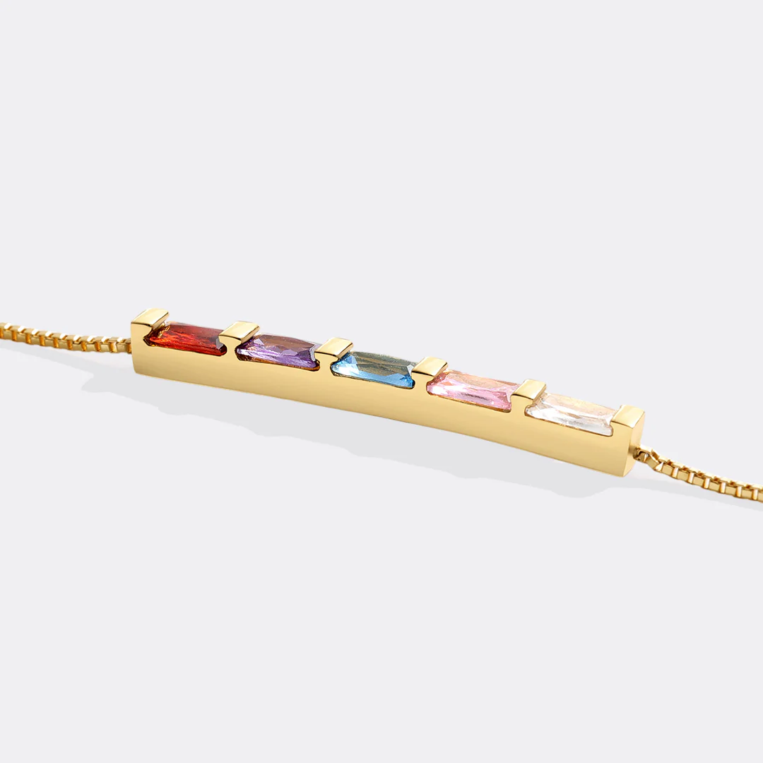 Dainty Baguette Birthstone Bracelet - Image 10